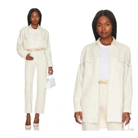 NWT Frank & Eileen Oversized McLoghlin Shirt Jacket Shacket in Natural size S - Picture 5 of 16